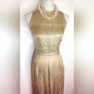 VINTAGE CUSTOM METALLIC SILK GOWN